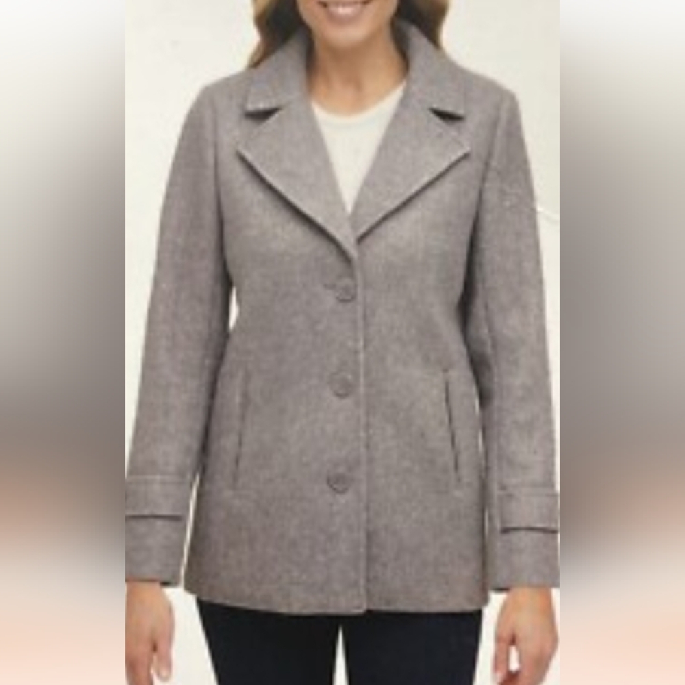 Andrew Marc Women's Classic Gray Pea Coat, XXL